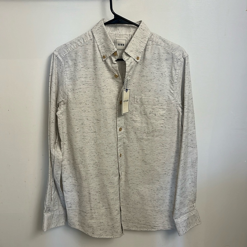 ROWM Men’s White Speckled Button Down Small - Like New